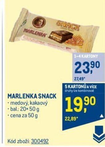 Makro MARLENKA SNACK nabídka