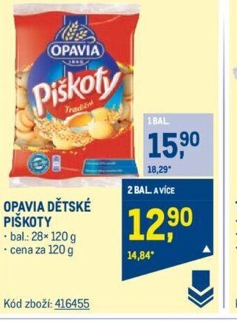 Makro OPAVIA DĚTSKÉ PIŠKOTY nabídka