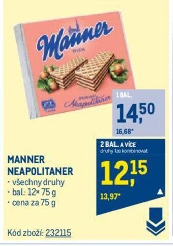 Makro MANNER NEAPOLITANER nabídka