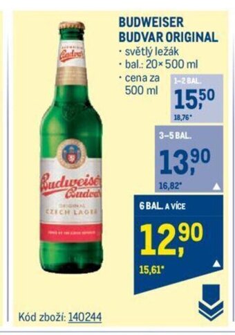 Makro BUDWEISER BUDVAR ORIGINAL nabídka