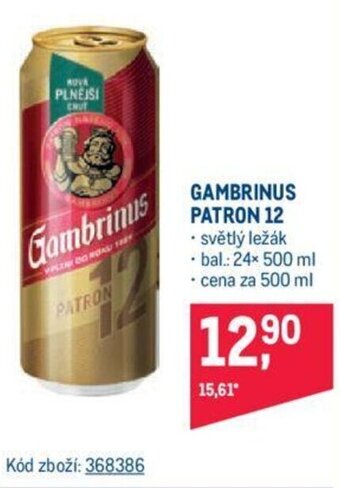 Makro GAMBRINUS PATRON 12 nabídka