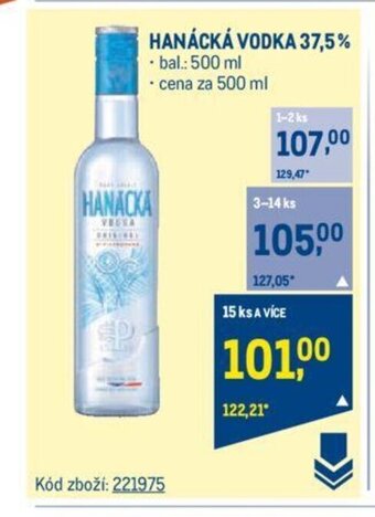 Makro HANÁCKÁ VODKA 37,5% nabídka