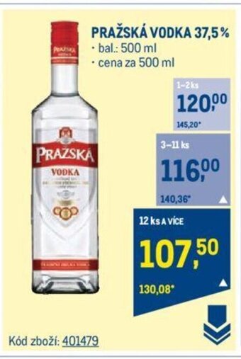 Makro PRAŽSKÁ VODKA 37,5% nabídka