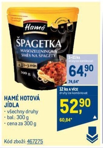 Makro HAMÉ HOTOVÁ JÍDLA nabídka