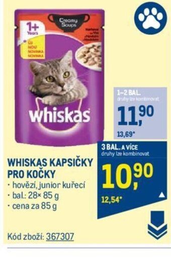 Makro WHISKAS KAPSIČKY PRO KOČKY nabídka