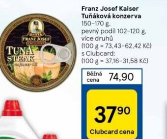 Tesco Franz Josef Kaiser Tuňáková konzerva 150-170 g. nabídka