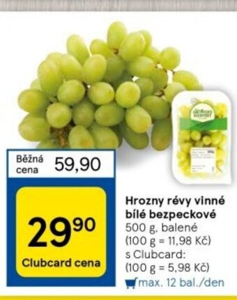 Tesco Hrozny révy vinné bílé bezpeckové 500 g, nabídka