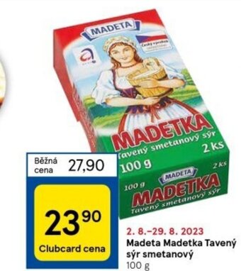 Tesco Madeta Madetka Tavený sýr smetanový 100 g nabídka