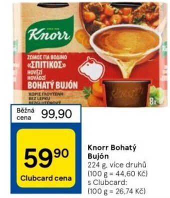 Tesco Knorr Bohatý Bujón 224 g. nabídka