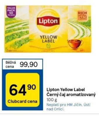 Tesco Lipton Yellow Label Černý čaj aromatizovaný nabídka