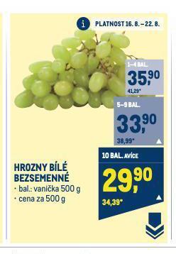 Makro Hrozny bílé bezsemenné nabídka