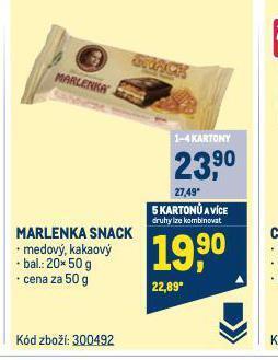 Makro Marlenka snack nabídka