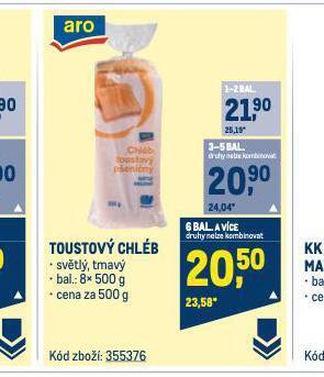 Makro Toustový chléb nabídka