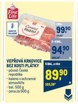 Makro Vepřová krkovice bez kosti nabídka