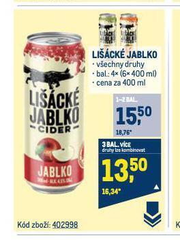 Makro Lišácké jablko cider nabídka