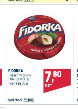 Makro Fidorka nabídka