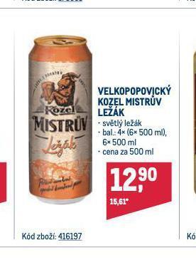 Makro Pivo velkopopovický kozel nabídka