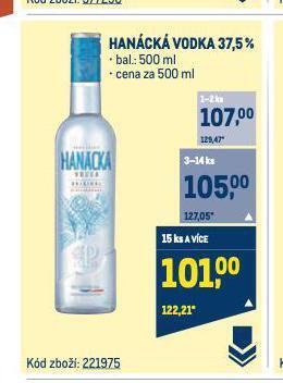 Makro Hanácká vodka nabídka