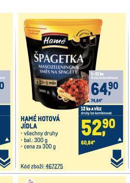 Makro Hamé hotová jídla nabídka