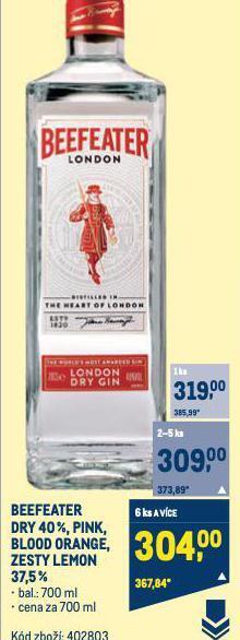Makro Beefeater gin nabídka