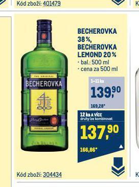 Makro Becherovka lemond nabídka
