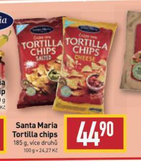 Billa Santa maria tortilla chips nabídka