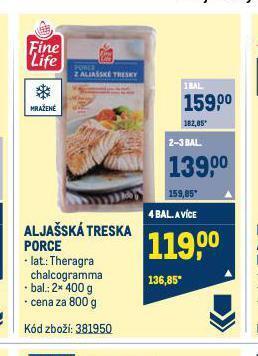 Makro Aljašská treska porce nabídka