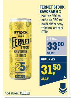 Makro Fernet stock bavorák nabídka