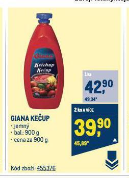 Makro Giana kečup nabídka