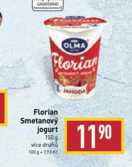 Billa Florian smetanový jogurt nabídka
