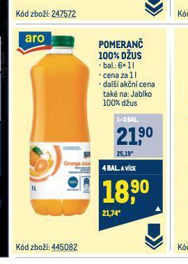 Makro Pomeranč 100% džus nabídka