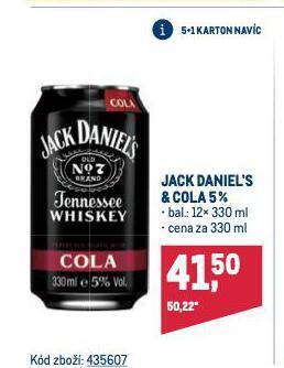 Makro Jack daniel's & cola nabídka
