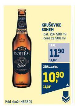 Makro Pivo krušovice bohém nabídka