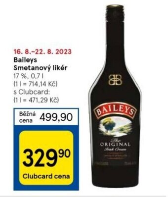 Tesco Baileys Smetanový likér nabídka