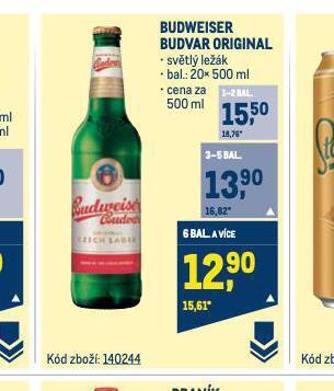 Makro Pivo budweiser budvar nabídka