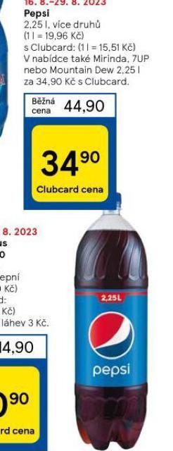 Tesco Pepsi 2,25l nabídka