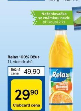 Tesco Relax 100% džus nabídka