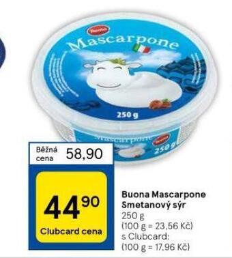 Tesco Buona mascarpone smetanový sýr nabídka