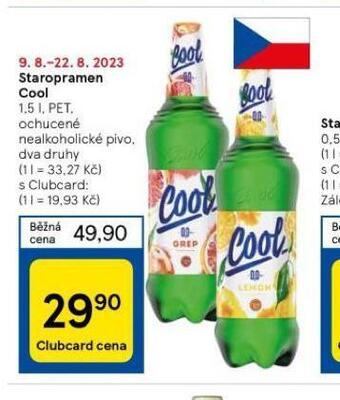 Tesco Pivo staropramen cool nealko nabídka