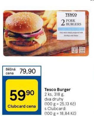 Tesco Tesco burger nabídka