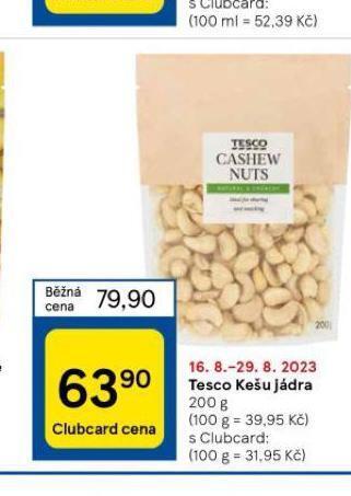 Tesco Tesco kešu jádra nabídka