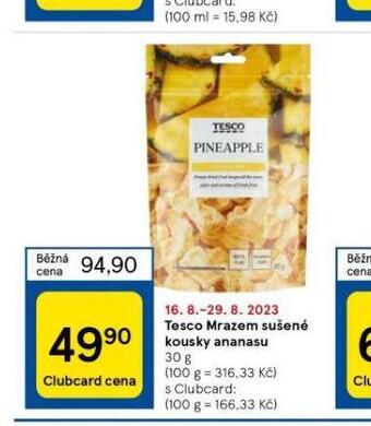 Tesco Tesco mrazem sušené kousky ananasu nabídka