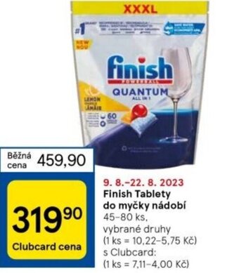 Tesco Finish Tablety do myčky nádobí 45-80 ks nabídka