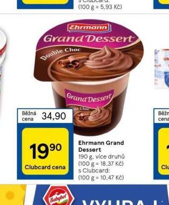 Tesco Ehrmann grand dessert nabídka