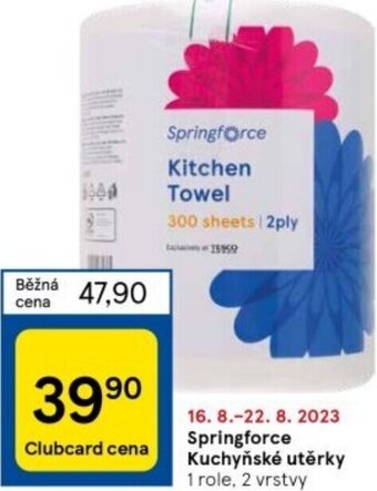 Tesco Springforce Kuchyňské utěrky nabídka