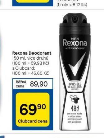 Tesco Rexona deodorant nabídka