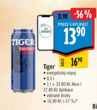 Albert Tiger energy drink nabídka