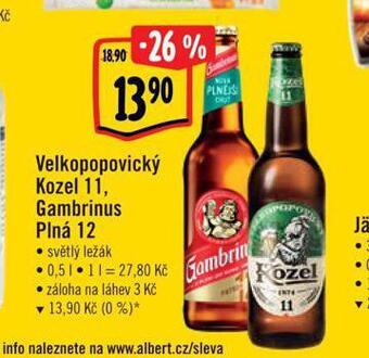 Albert Pivo gambrinus nabídka
