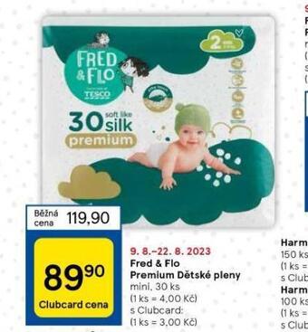Tesco Fred & flo dětské pleny nabídka