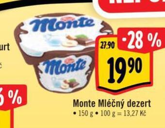 Albert Monte mléčný dezert nabídka